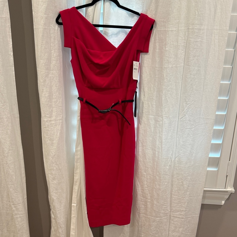 Elegant Red Draped Dress